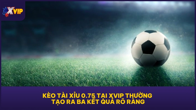 Kèo tài xỉu 0.75 tại XVIP thường tạo ra ba kết quả rõ ràng