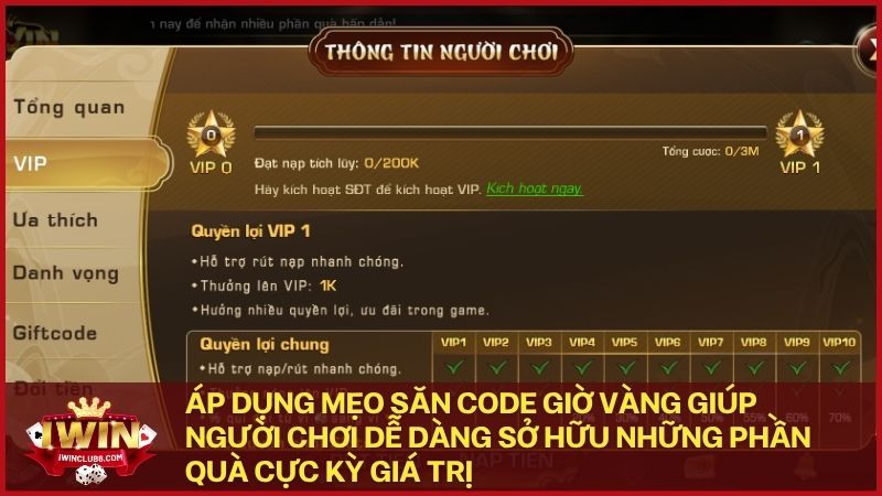 Cài đặt thông báo để trở thành người nhanh nhất sở hữu Giftcode Iwin vào các khung giờ đặc biệt